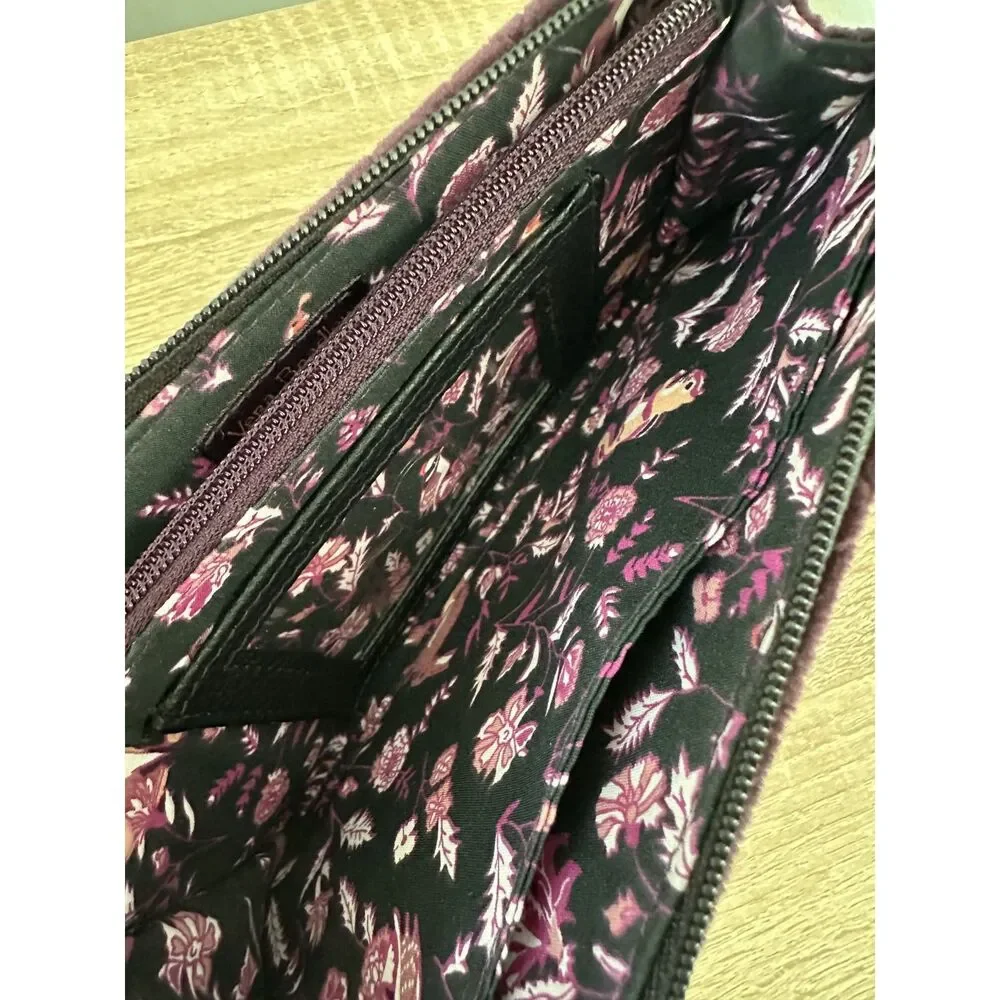 Vera Bradley Iconic RFID Slim Wristlet Wallet Blackberry Wine Velvet Brand New